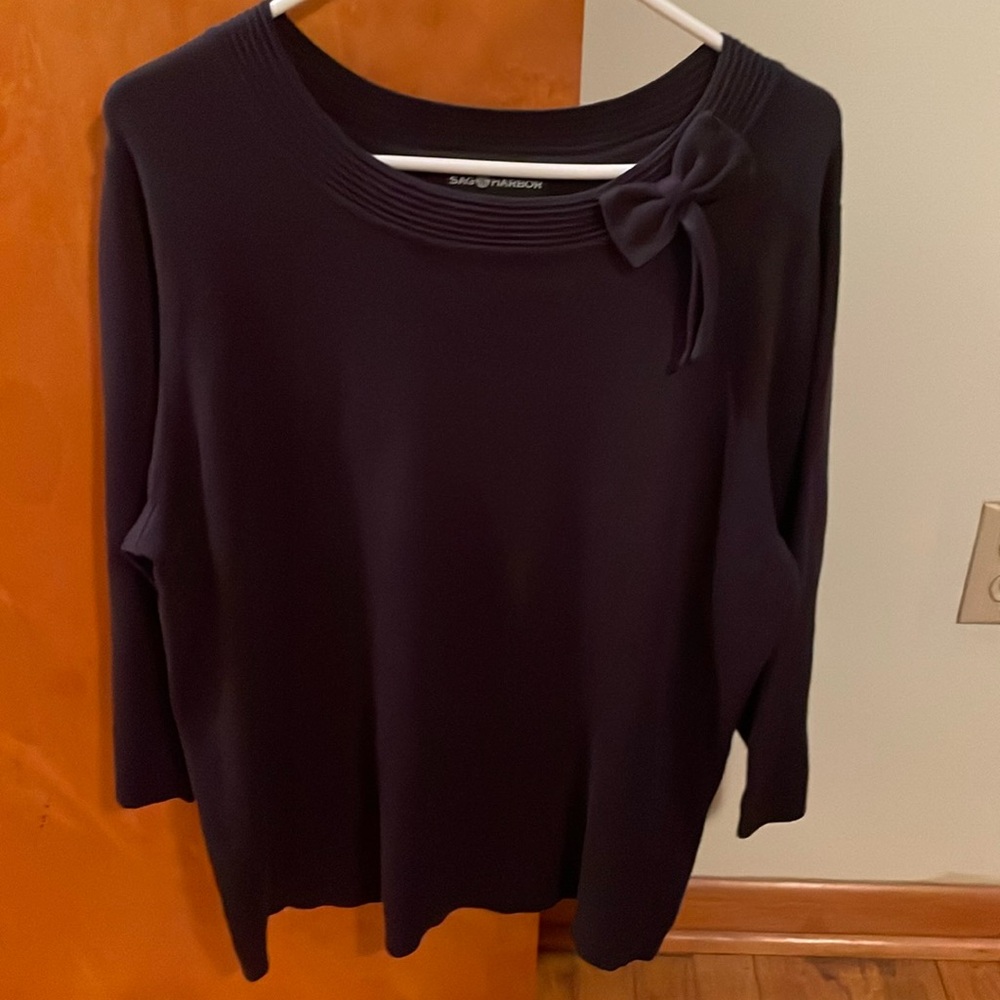 Adorable Navy Blue Sweater with Bow